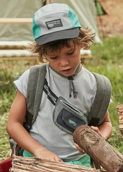 tee s/s with mock fanny pack - grey-045