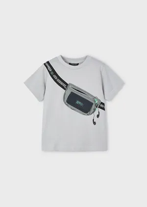 tee s/s with mock fanny pack - grey-045
