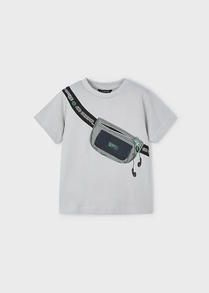 tee s/s with mock fanny pack - grey-045