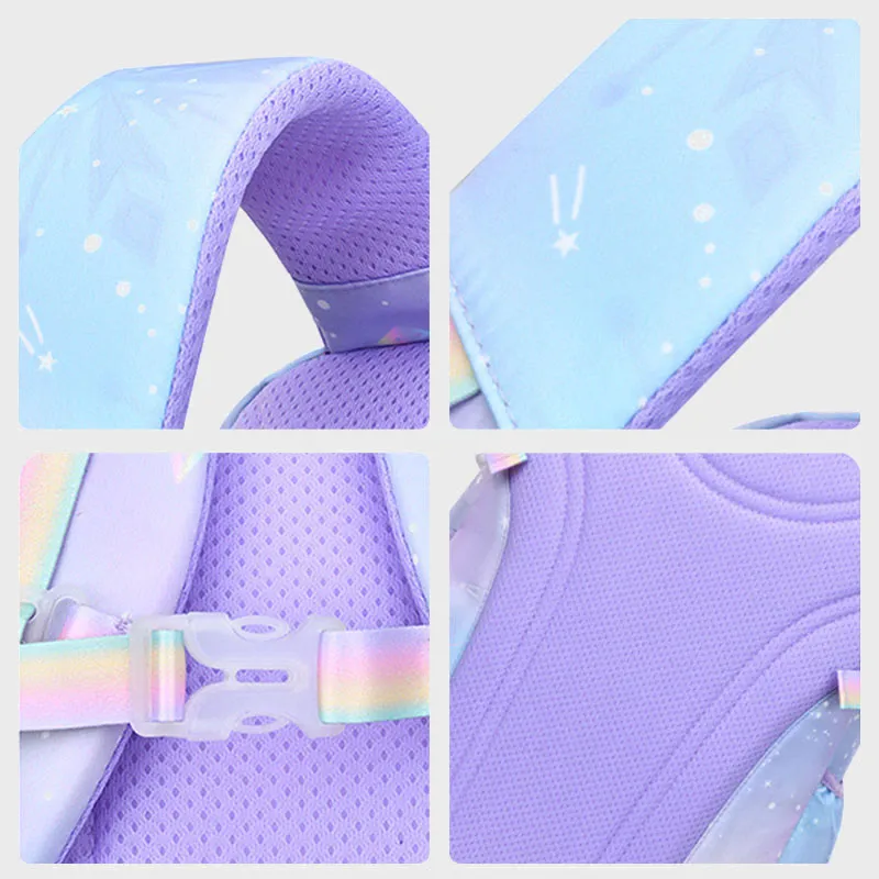 Tie Dye Gradient Color Kids Backpack Lightweight Large Capacity Daily School Bag