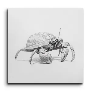 Timeless Monochrome Crab Illustration