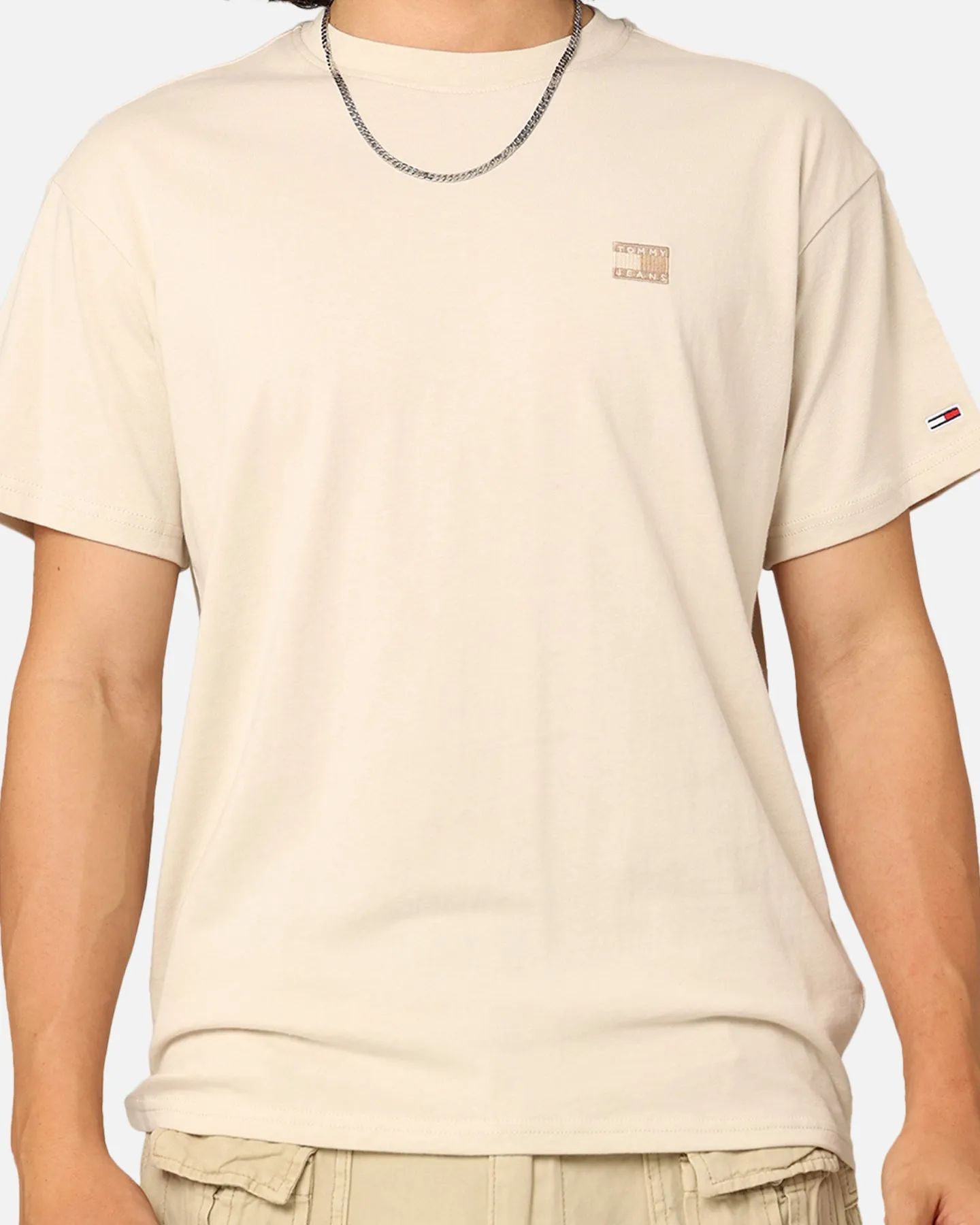Tommy Jeans Relaxed Tonal Linear T-Shirt Newsprint