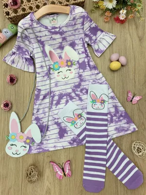 Totally Tie Dye Bunny Dress, Socks And Purse Set