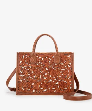 Trinity Ranch Floral Tooled Tote Bag