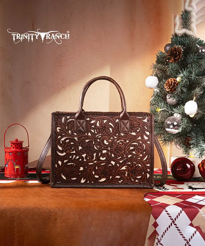 Trinity Ranch Floral Tooled Tote Bag