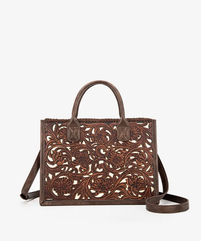 Trinity Ranch Floral Tooled Tote Bag