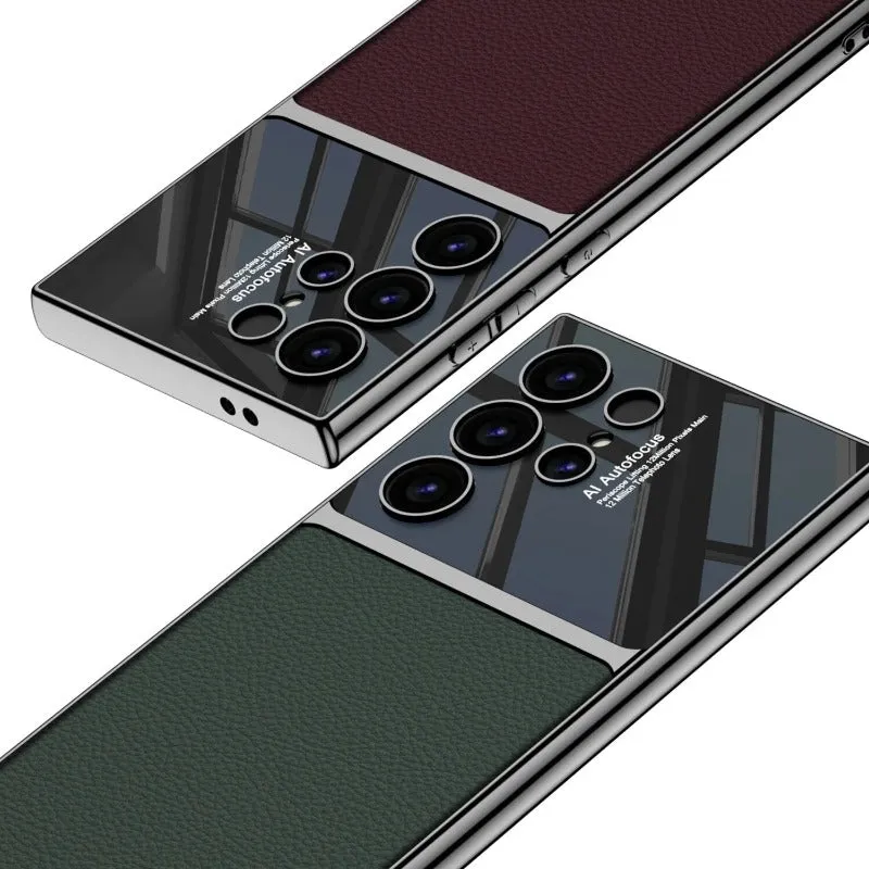 Ultra Thin Electroplated TPU Soft Plain Leather Phone Case For Samsung Galaxy S24