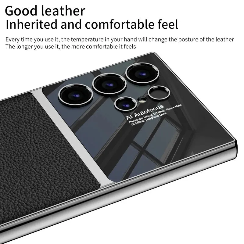 Ultra Thin Electroplated TPU Soft Plain Leather Phone Case For Samsung Galaxy S24