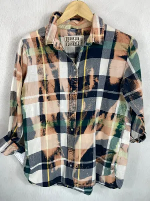 Vintage Green, Black, Peach and White Lightweight Cotton Size XS