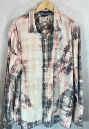 Vintage Pale Pink and Grey Lightweight Cotton Size XL