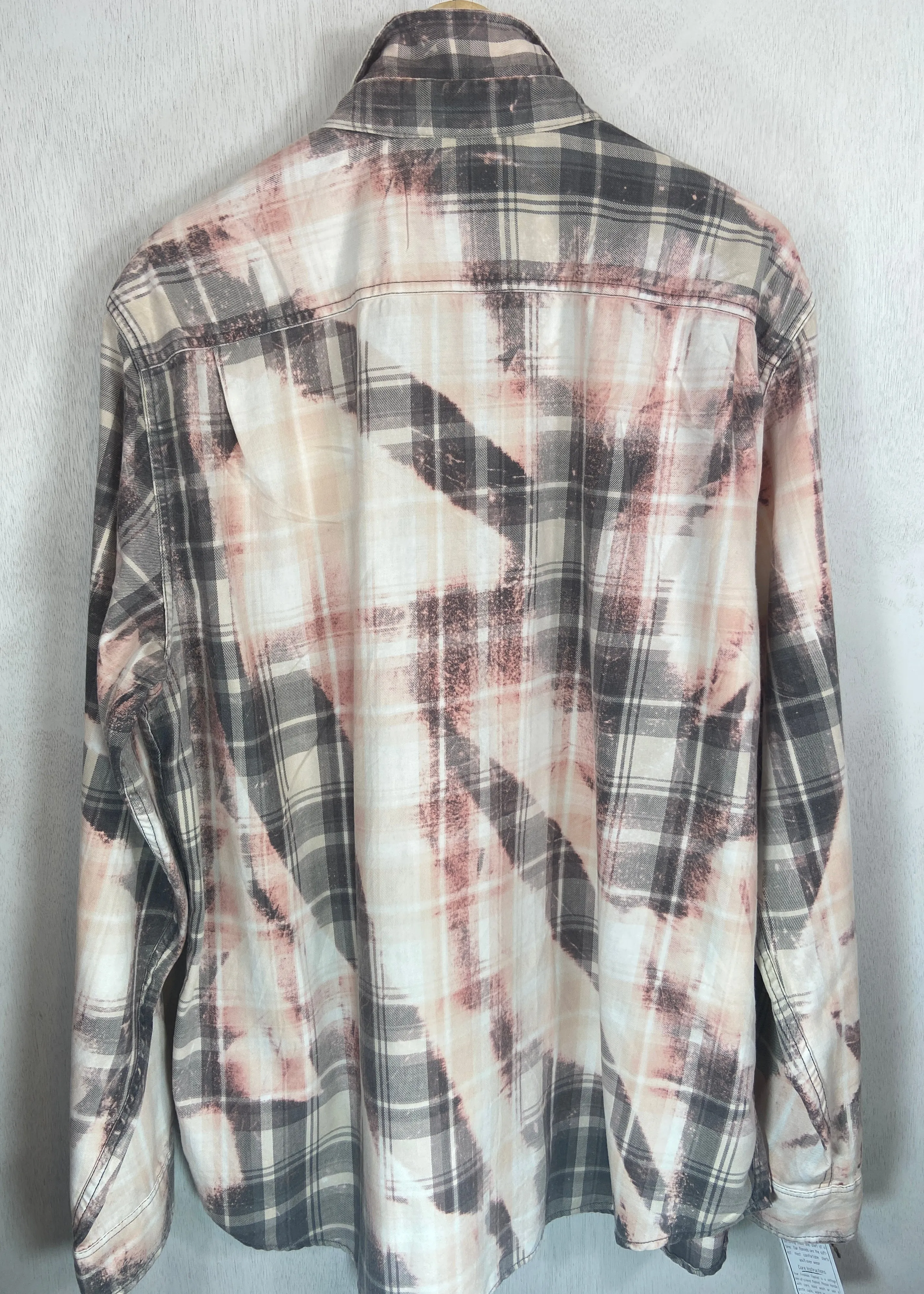 Vintage Pale Pink and Grey Lightweight Cotton Size XL