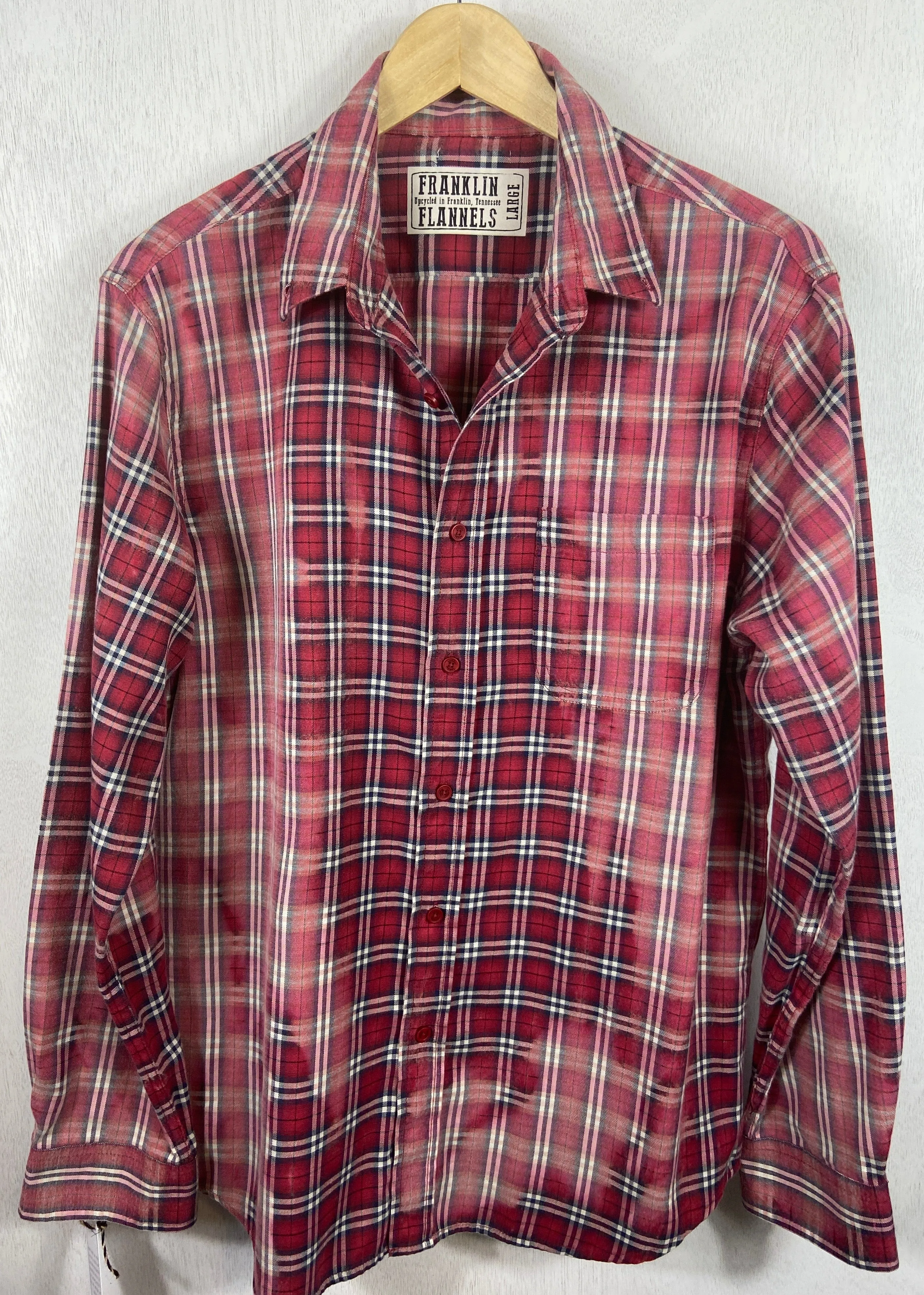 Vintage Red, Black and White Lightweight Cotton Size Large