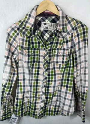 Vintage Western Style Green, Navy Blue, Grey and Pink Cotton Size XS