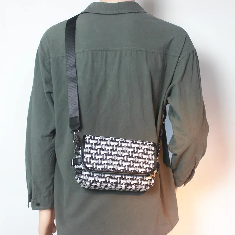 Vvsha  Christmas Gift White Plaid Chest Bag