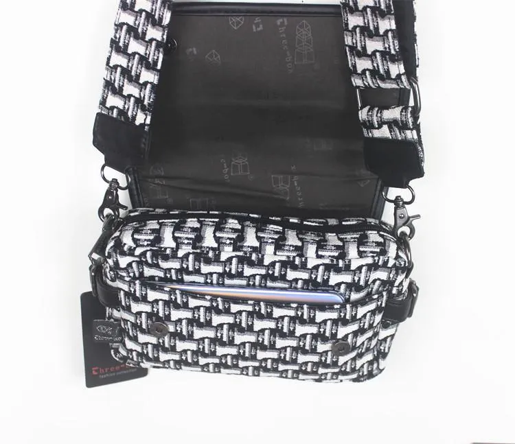 Vvsha  Christmas Gift White Plaid Chest Bag