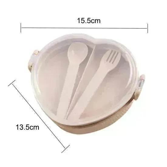 Wheat Straw Love Lunch Box Creative Children's Lunch Box