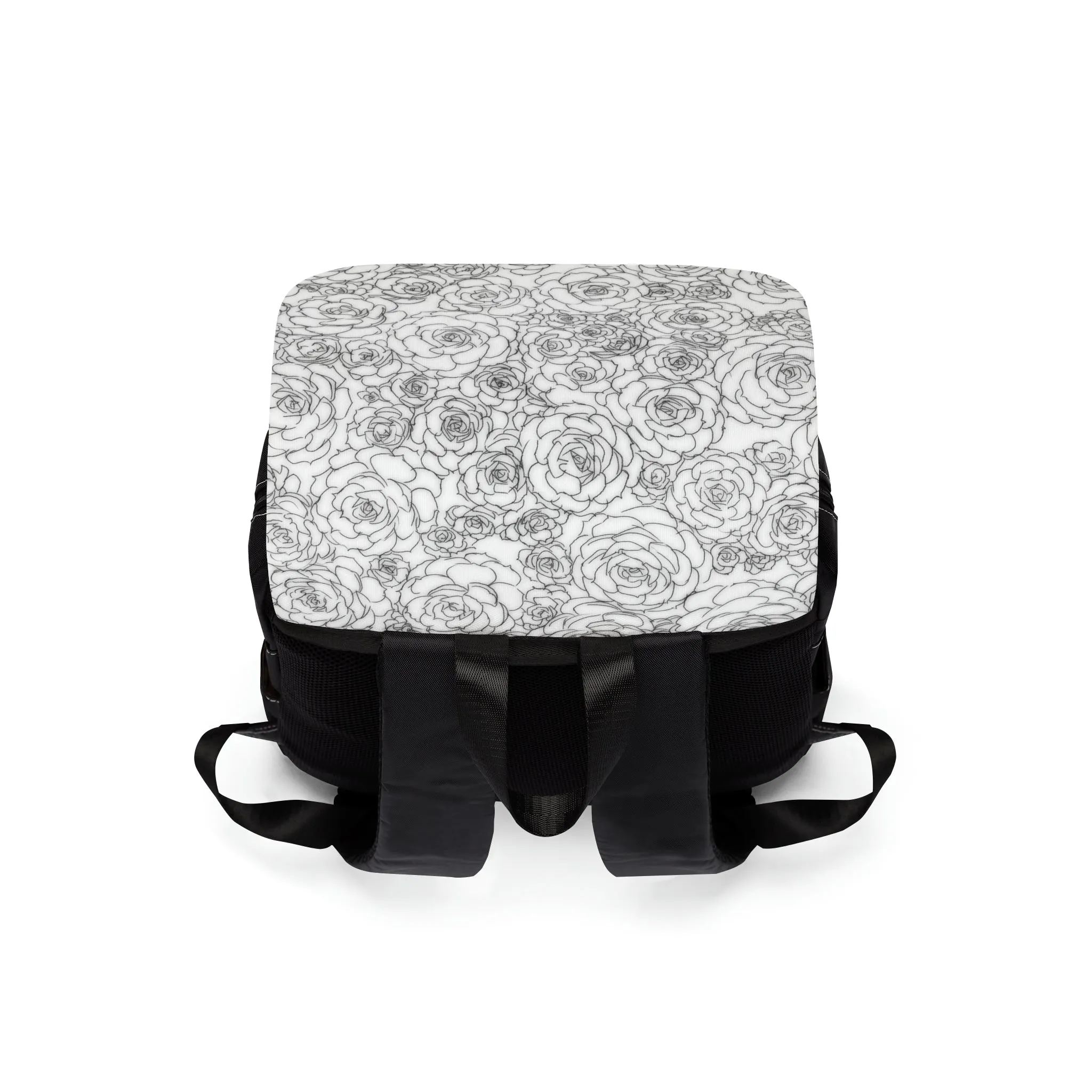 White Succulent Unisex Casual Shoulder Backpack Flower Lover Bag