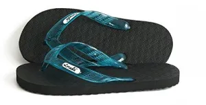 Women's Original Locals Black Rubber Slippers with Colored Translucent Straps