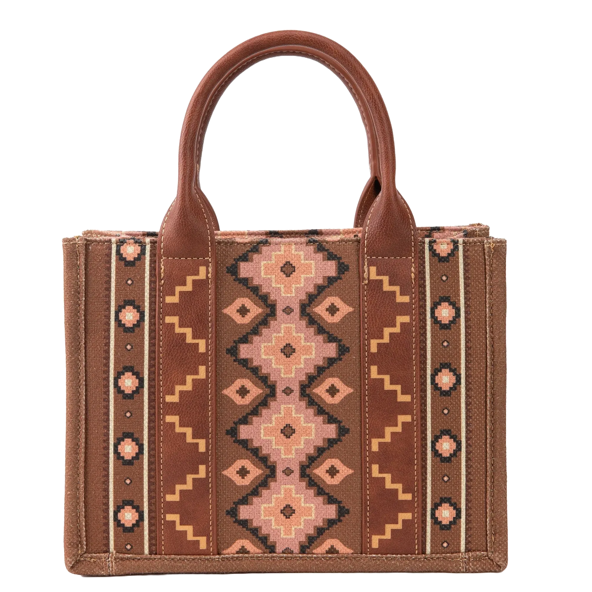 Wrangler Ladies Southwestern Small Dark Brown Crossbody Tote Bag WG2203-8120SDBR