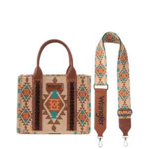 Wrangler Women's Southwestern Dual Sided Print Tan Crossbody/Canvas Tote WG2203-8120STN