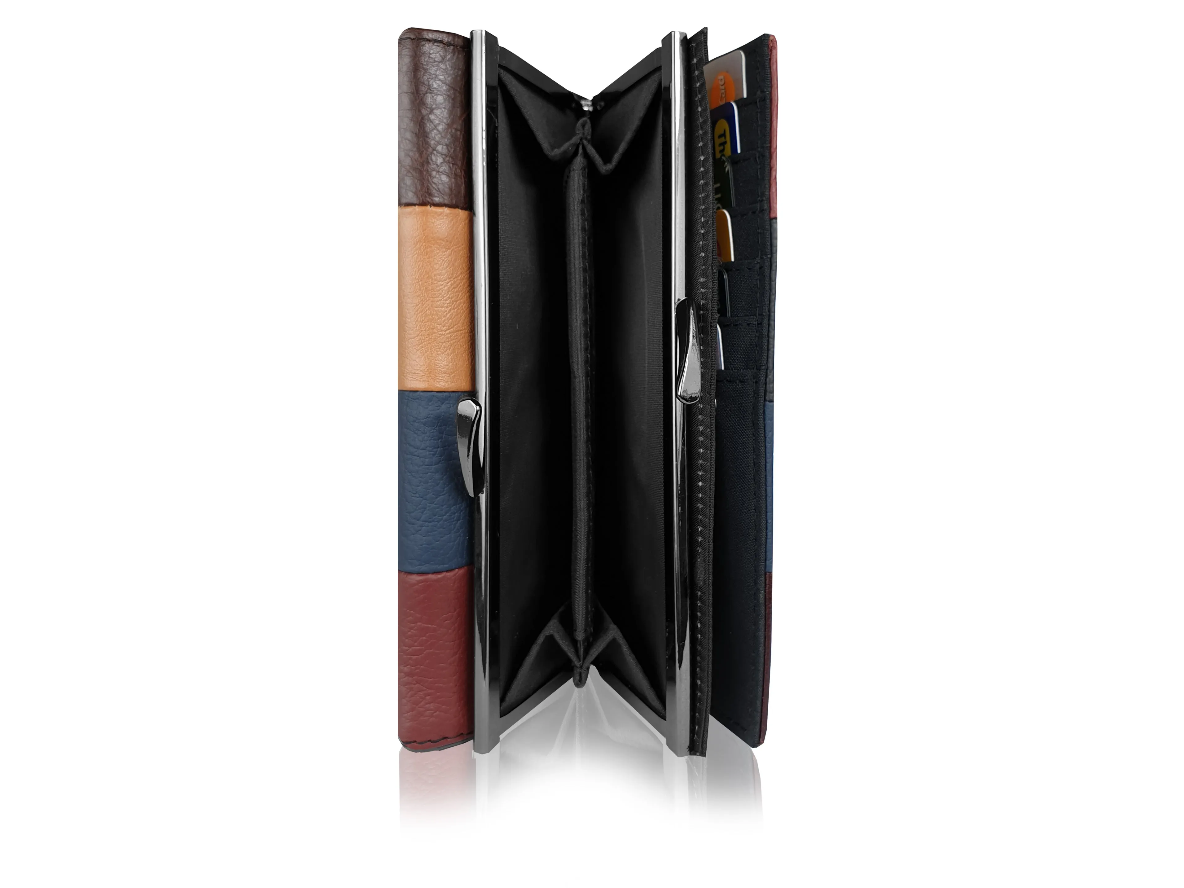 XL Large Real Leather Purse 20 Credit Card Slots 2 Coin Trays QL844