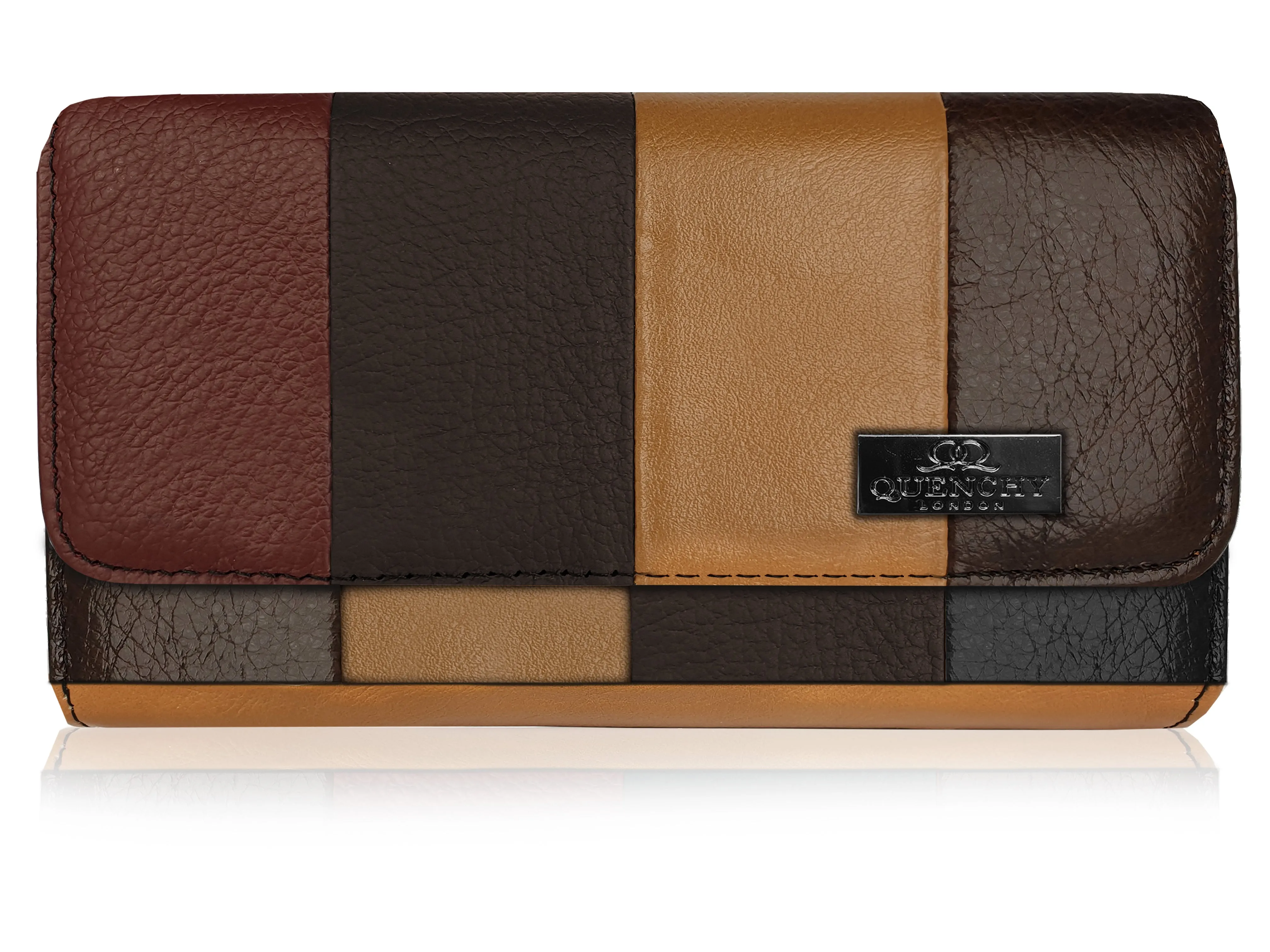 XL Large Real Leather Purse 20 Credit Card Slots 2 Coin Trays QL844