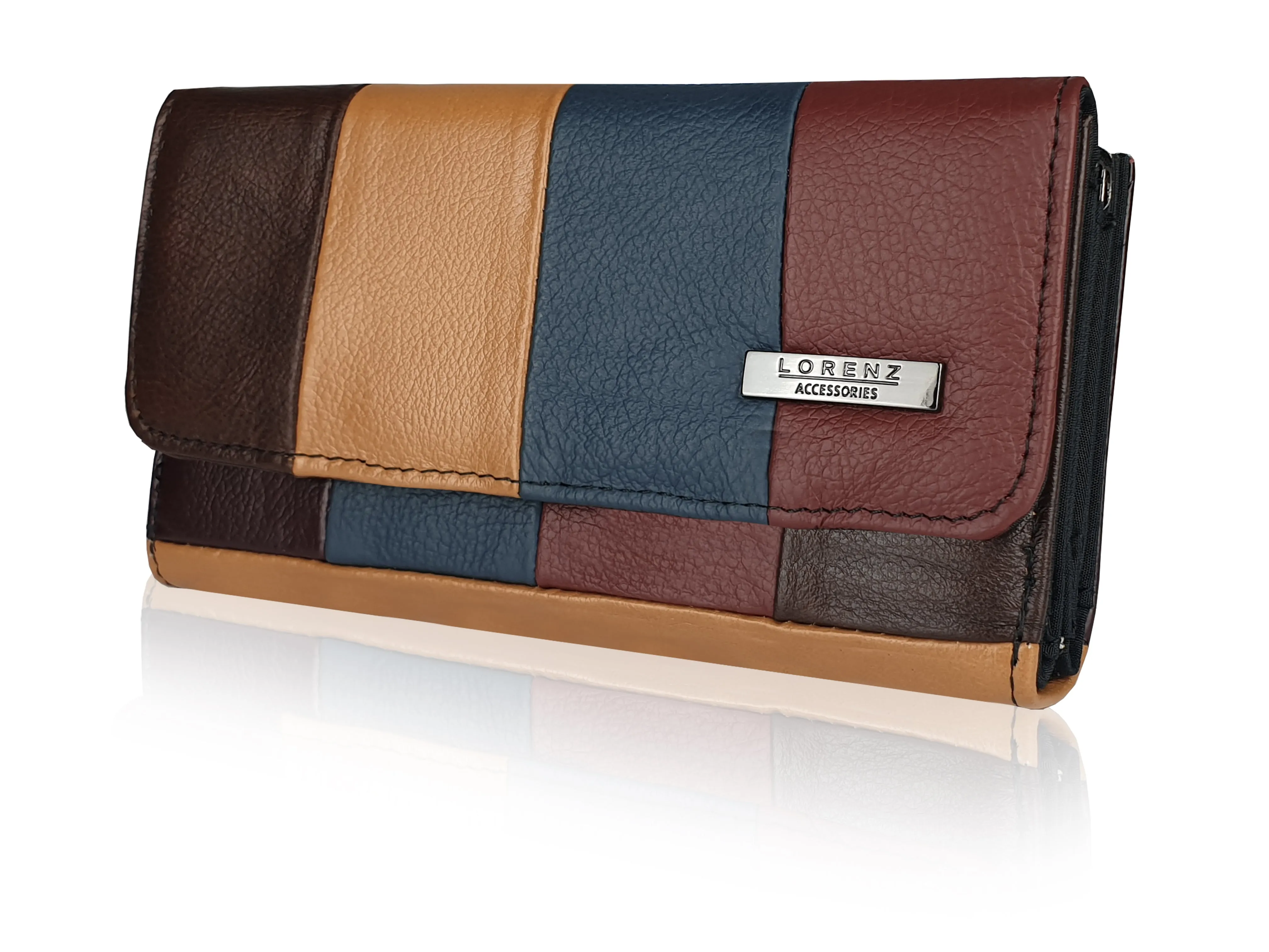 XL Large Real Leather Purse 20 Credit Card Slots 2 Coin Trays QL844
