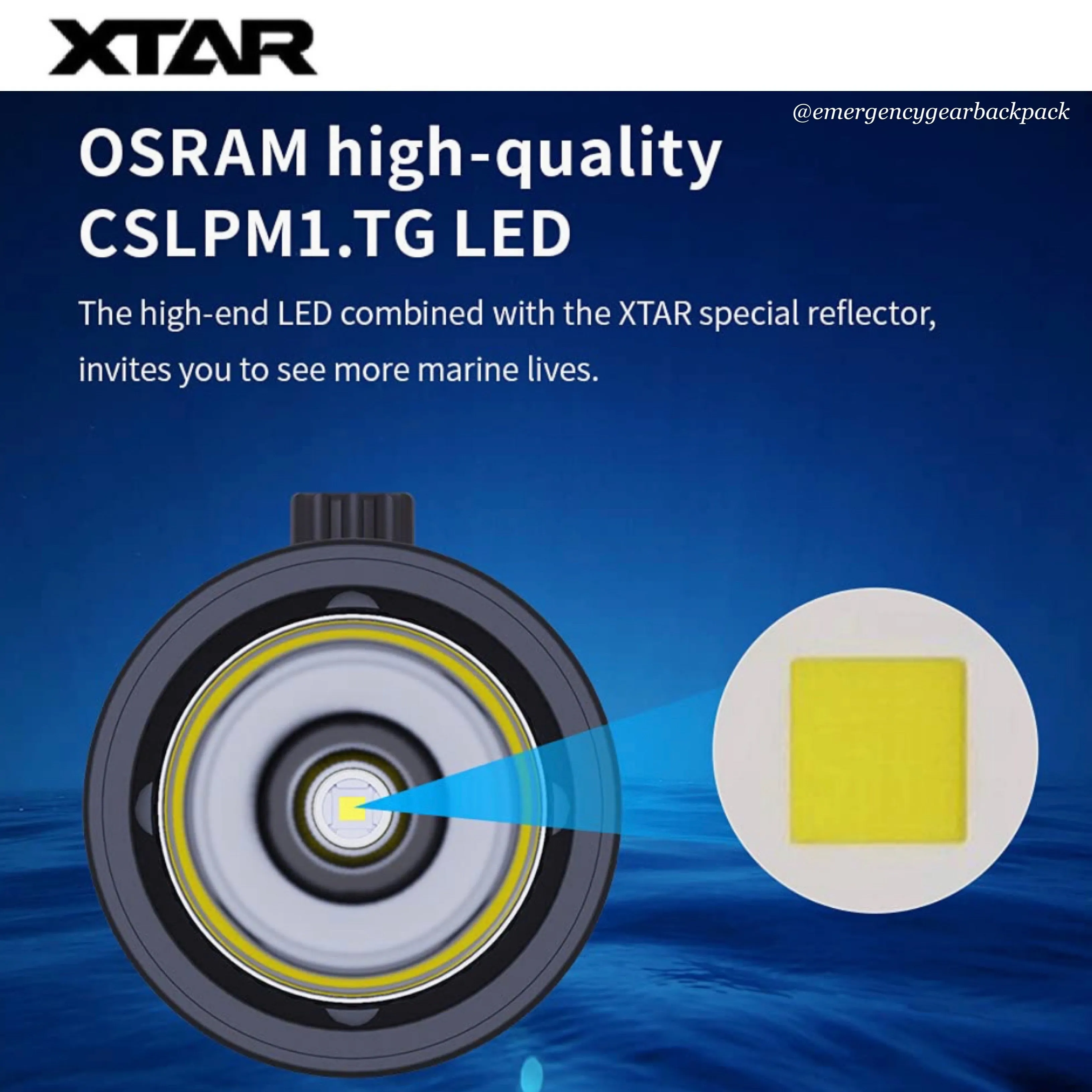 XTAR D26 1600S 100M Diving Flashlight