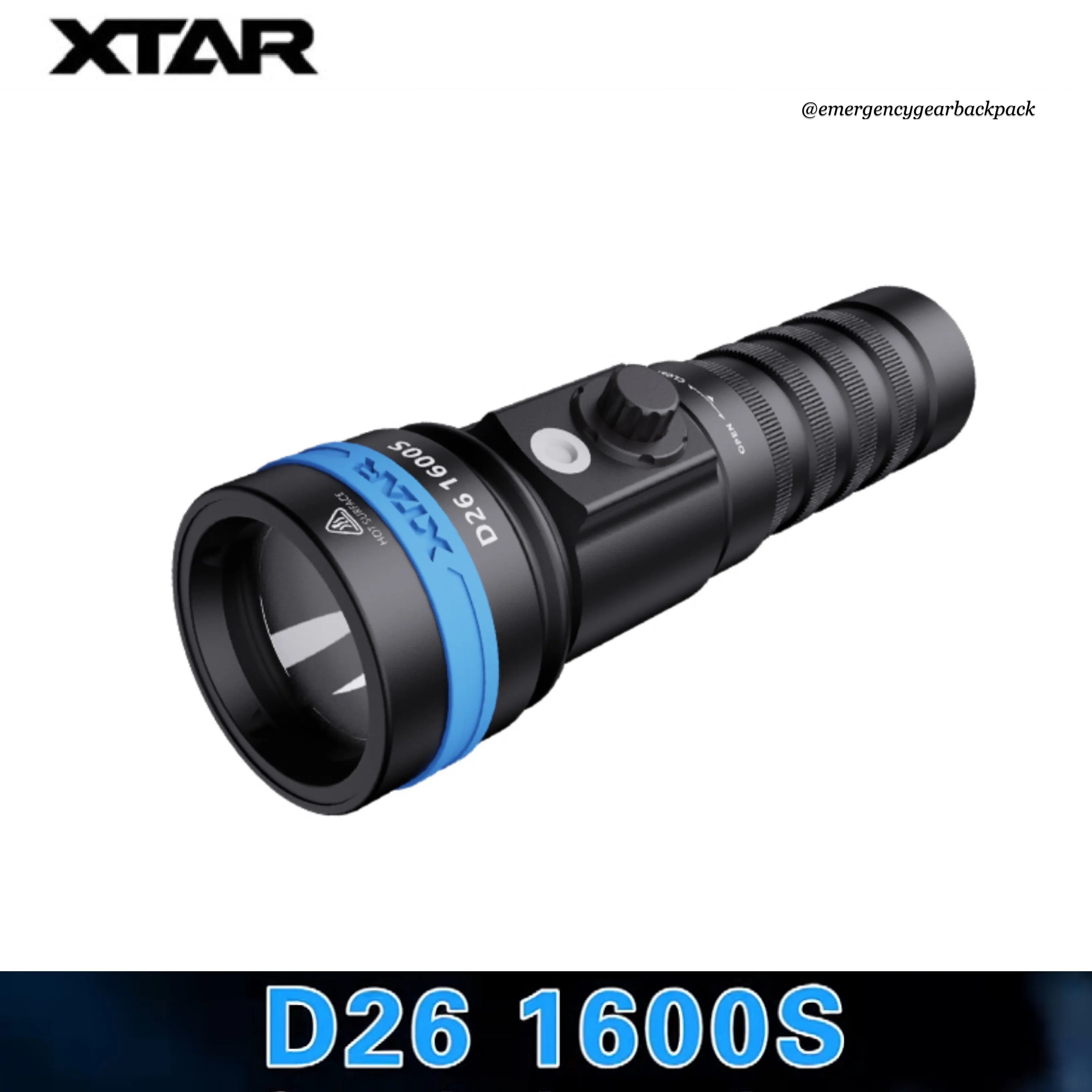 XTAR D26 1600S 100M Diving Flashlight