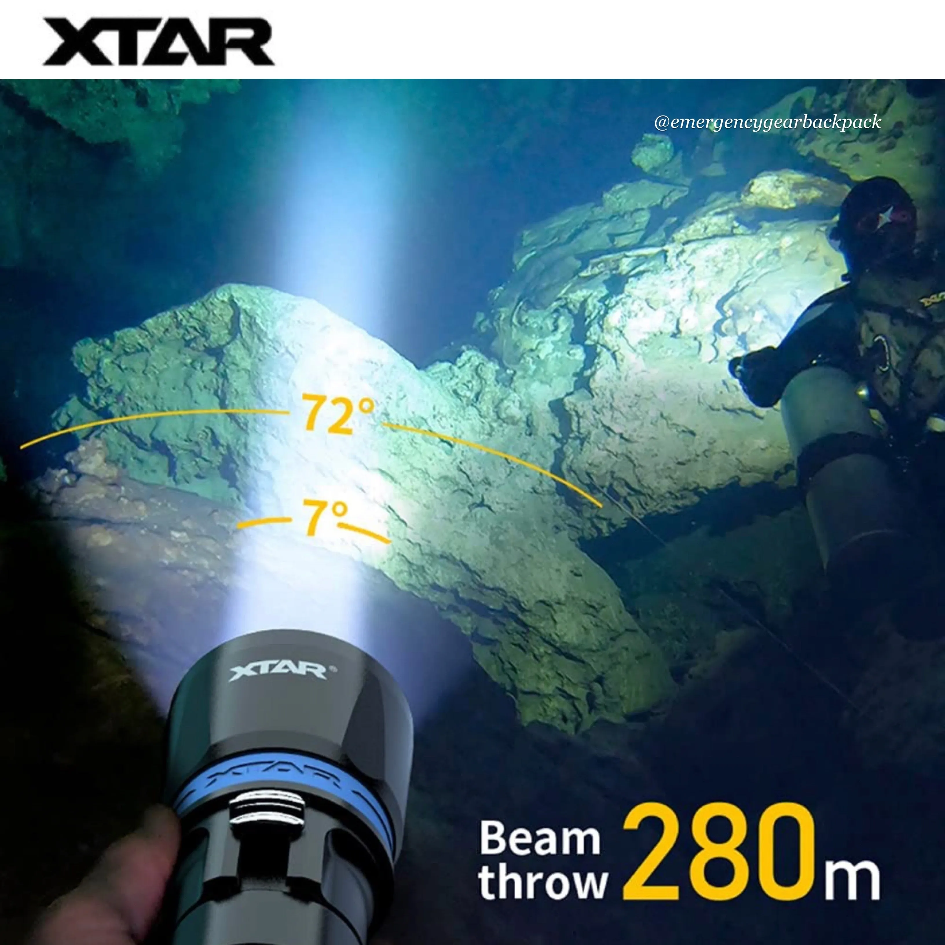 XTAR DS1 1000LMS 282M Spearfishing Diving Flashlight