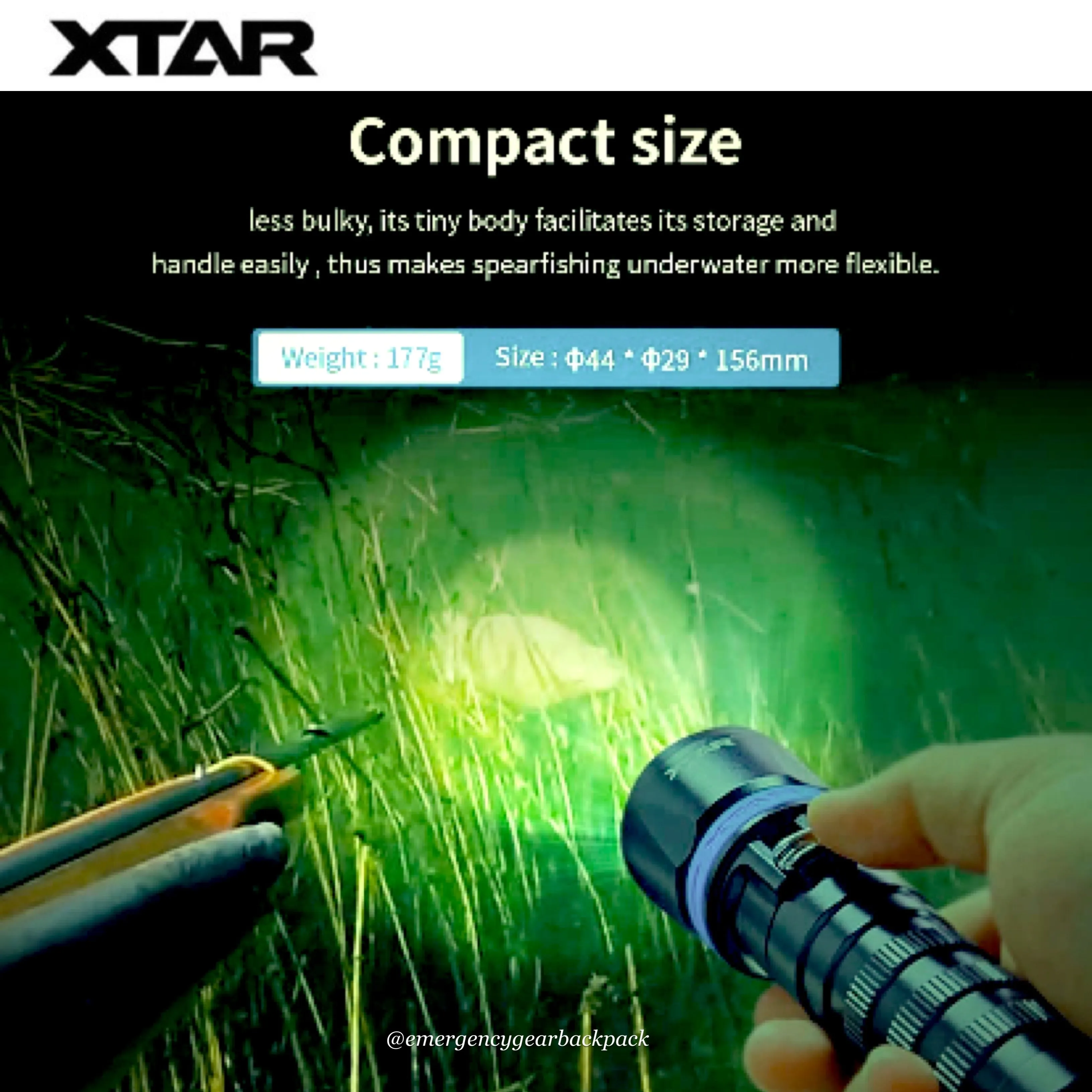 XTAR DS1 1000LMS 282M Spearfishing Diving Flashlight